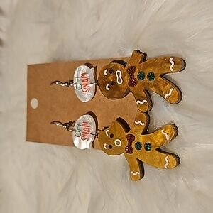 Gingerbread Man Earrings